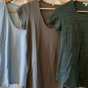 3 Standard James Perse Womens Short Sleeve Shirt Size 2